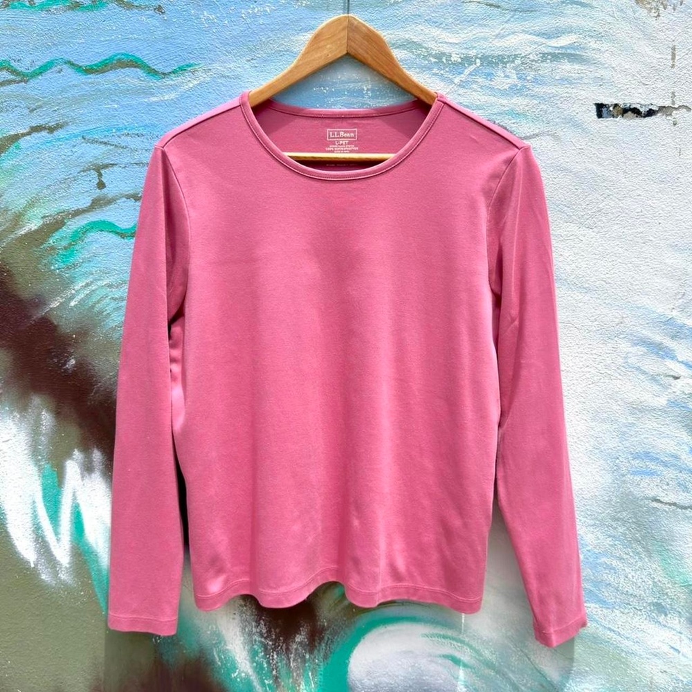 L.L.Bean Pink long sleeve thermal shirt Super soft 100% cotton supima